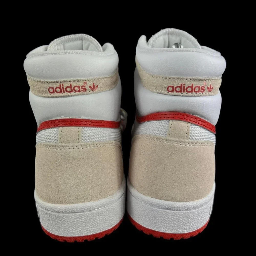 Adidas Top Ten RB Beige Red High Top Shoes FZ6204 Men's Sizes 7.5 - 11.5